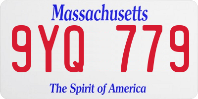 MA license plate 9YQ779