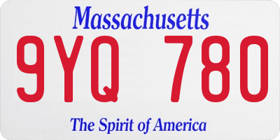 MA license plate 9YQ780