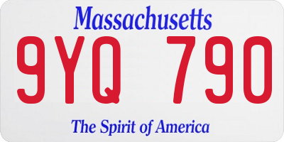 MA license plate 9YQ790