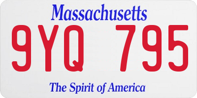 MA license plate 9YQ795