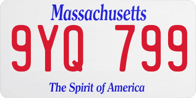 MA license plate 9YQ799