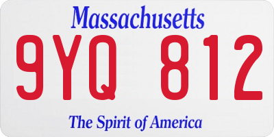 MA license plate 9YQ812