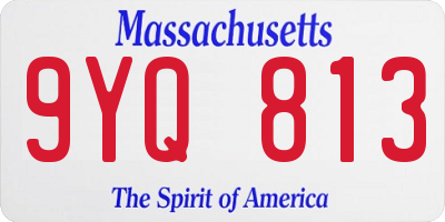 MA license plate 9YQ813