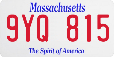 MA license plate 9YQ815
