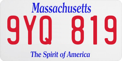 MA license plate 9YQ819