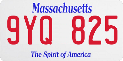 MA license plate 9YQ825