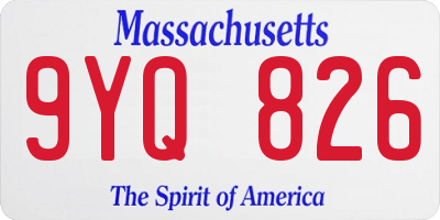 MA license plate 9YQ826
