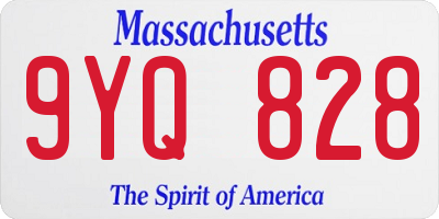 MA license plate 9YQ828