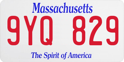 MA license plate 9YQ829