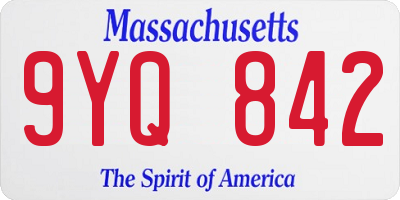 MA license plate 9YQ842
