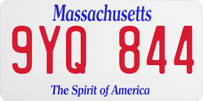 MA license plate 9YQ844