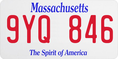 MA license plate 9YQ846