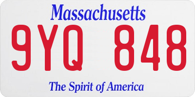 MA license plate 9YQ848