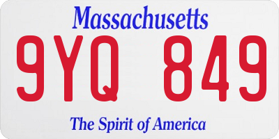 MA license plate 9YQ849
