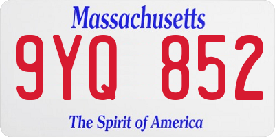 MA license plate 9YQ852