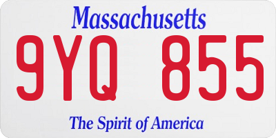 MA license plate 9YQ855
