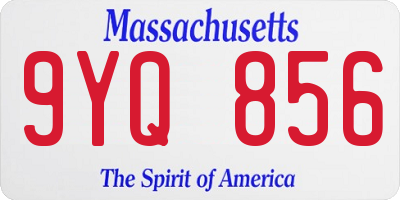 MA license plate 9YQ856