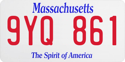 MA license plate 9YQ861