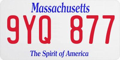 MA license plate 9YQ877