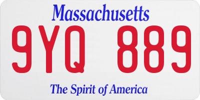 MA license plate 9YQ889