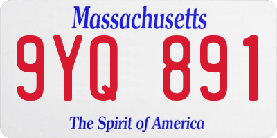 MA license plate 9YQ891