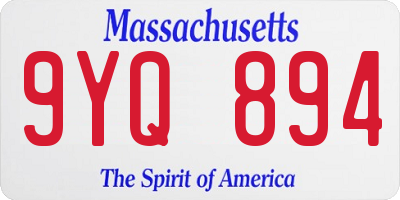 MA license plate 9YQ894
