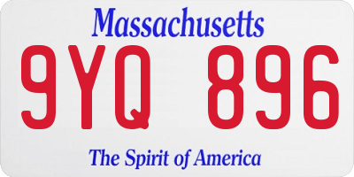 MA license plate 9YQ896