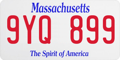 MA license plate 9YQ899