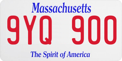 MA license plate 9YQ900