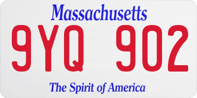 MA license plate 9YQ902