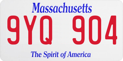 MA license plate 9YQ904