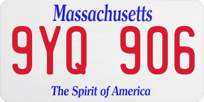 MA license plate 9YQ906