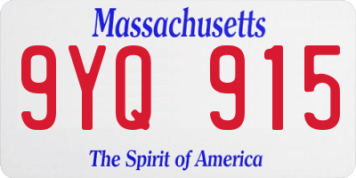 MA license plate 9YQ915