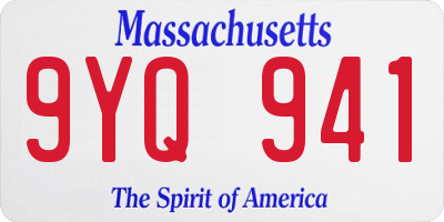 MA license plate 9YQ941