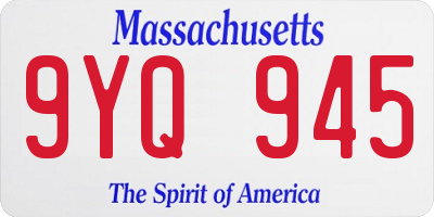 MA license plate 9YQ945