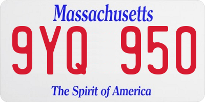 MA license plate 9YQ950