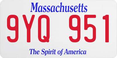 MA license plate 9YQ951