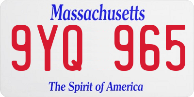 MA license plate 9YQ965