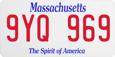 MA license plate 9YQ969