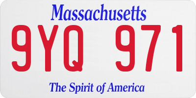 MA license plate 9YQ971
