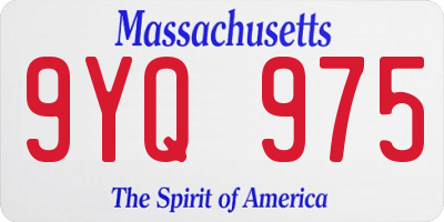 MA license plate 9YQ975