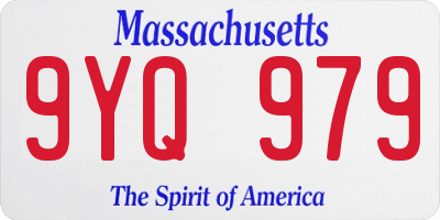 MA license plate 9YQ979