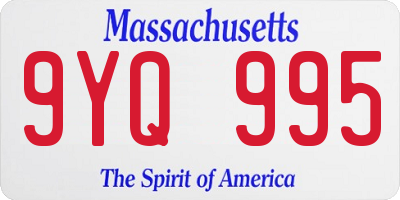 MA license plate 9YQ995