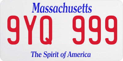 MA license plate 9YQ999