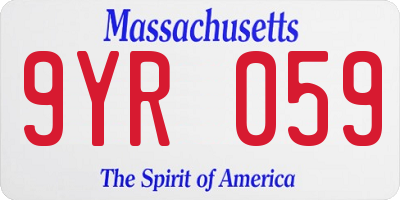 MA license plate 9YR059