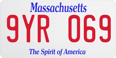 MA license plate 9YR069