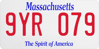 MA license plate 9YR079