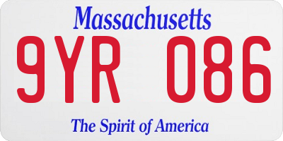 MA license plate 9YR086