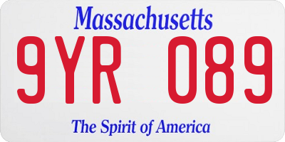 MA license plate 9YR089