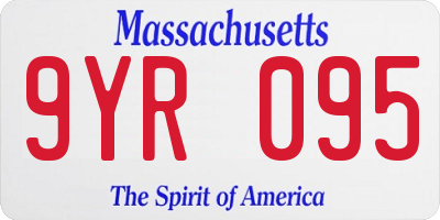 MA license plate 9YR095